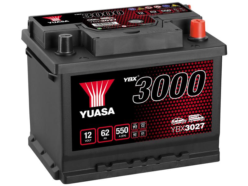 Yuasa YBX3027 12V 62Ah 550A SMF Batería Imagen 1