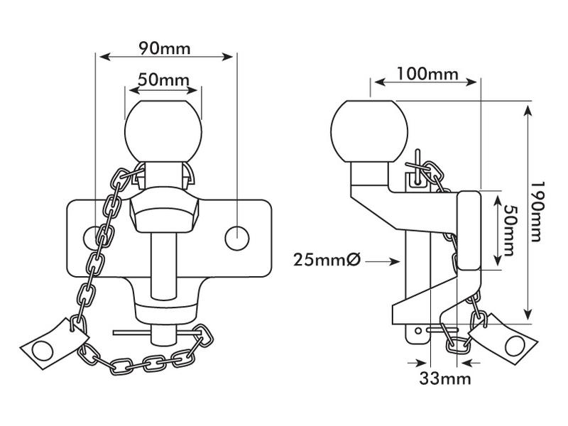 Double Duty Ball Hitch 50mm