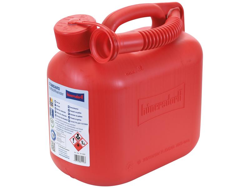 Plástico Bidon - Rojo 5 litros (Gasolina)