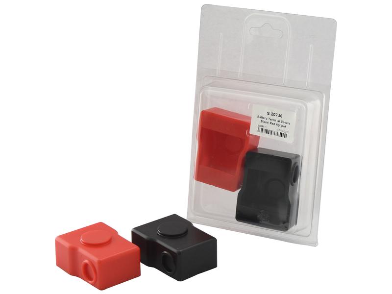 Battery Terminal Covers Black/ Red Agripak - S.20736