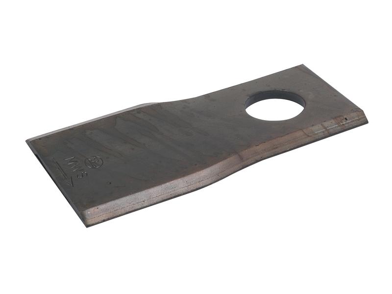 Mower Blade - Twisted blade, top edge sharp & parallel -  108 x 47x4mm - Hole Ø21mm  - LH -  Replacement for Pottinger, Fort