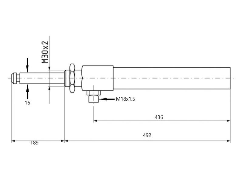 Gas hydraulic ram 6''