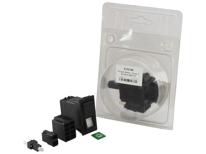 Rocker Switch - Front, 3 Position (Off/1/2)