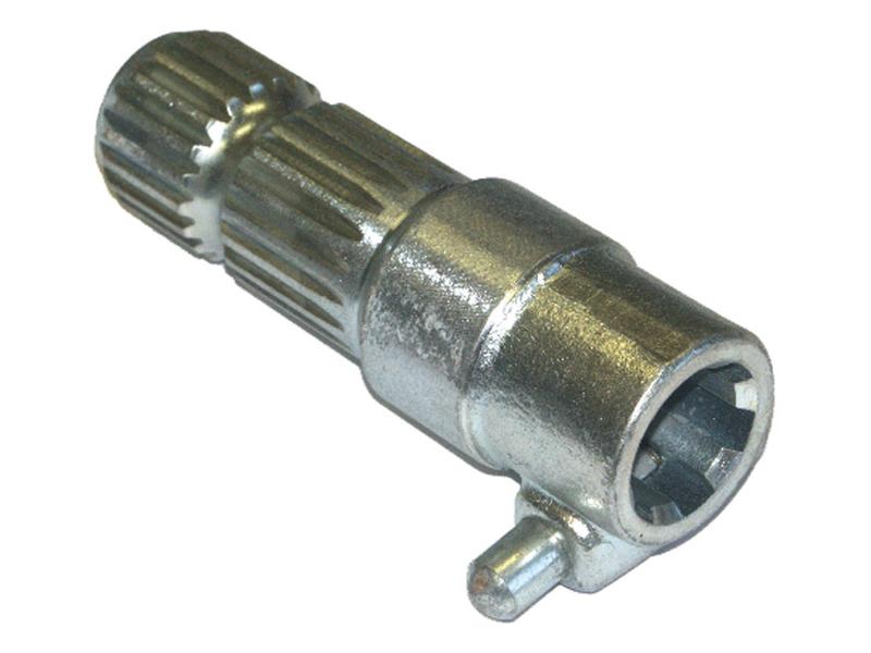 PTO adapter - Ø hunnspline 1 3/8\'\' - 6 x Ø hannspline 1 3/4\'\' - 20 with Hurtigutløsningsstift.