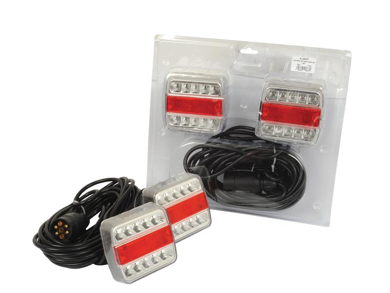LED Lighting Set, Function: 4, Brake / Tail / Indicator / Number Plate, Cable length:7.5M, 12V