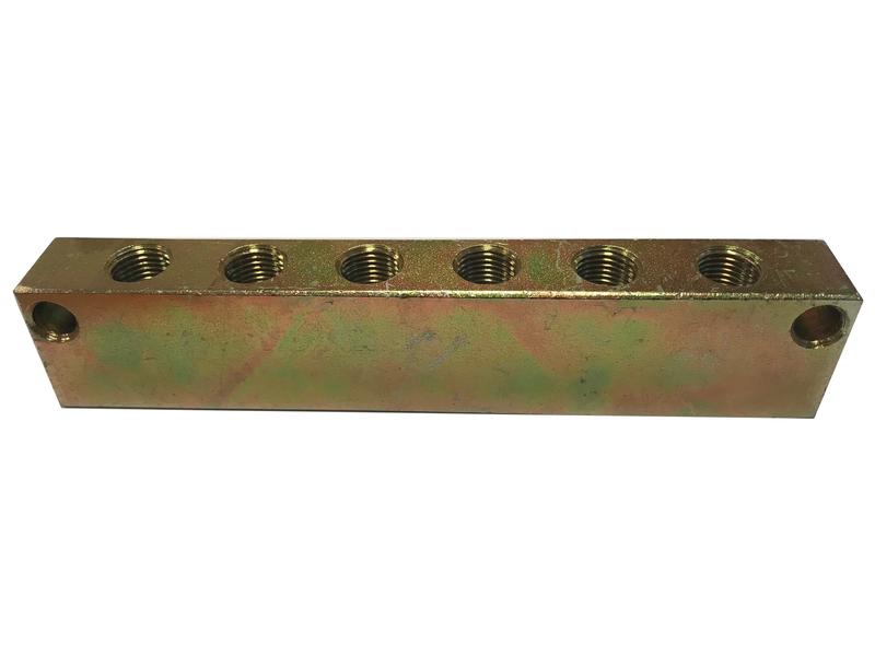 Verdeelblok dubbel M10x1 -  8 x M10x1 Afbeelding 1