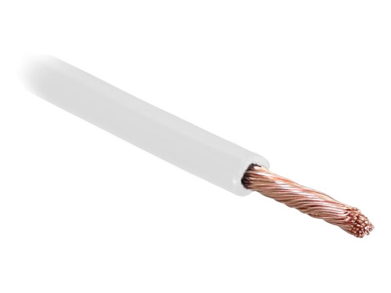 Câble électrique, blanc. 10m, 1 fils, 1.5mm², (Agripak)