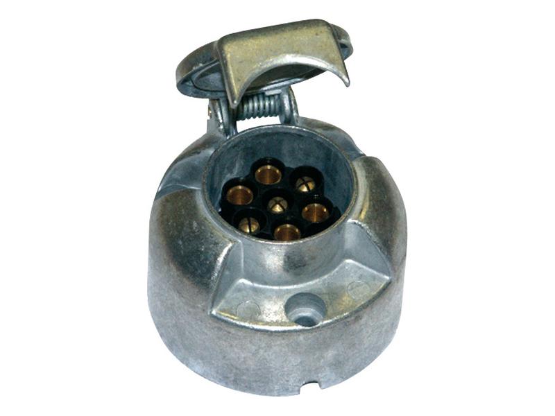 7 Pin Trailer Socket Female with Spade Connectors (Metal) 12v