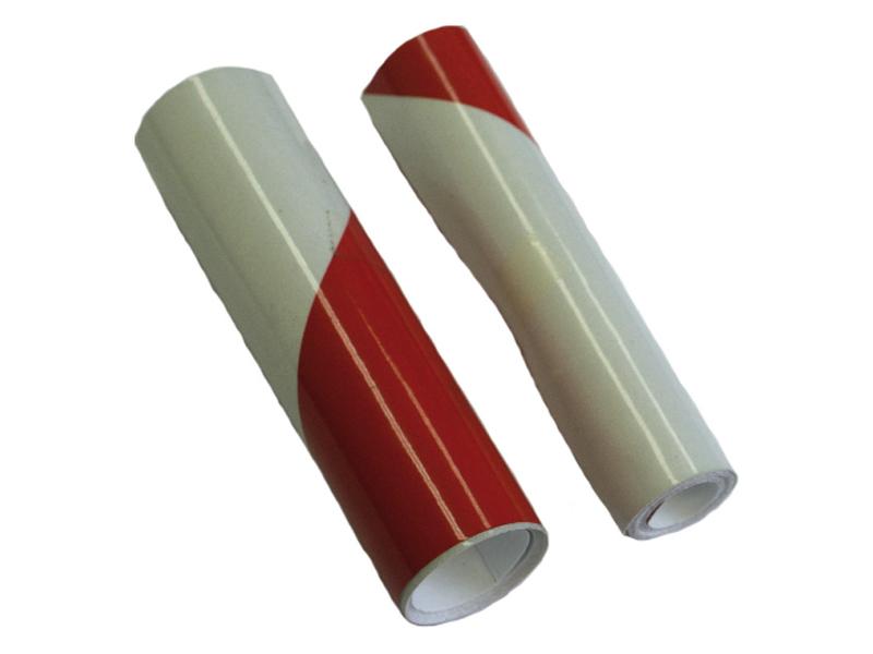 Rød og hvit Refleksteip, 140mm x 1.12M