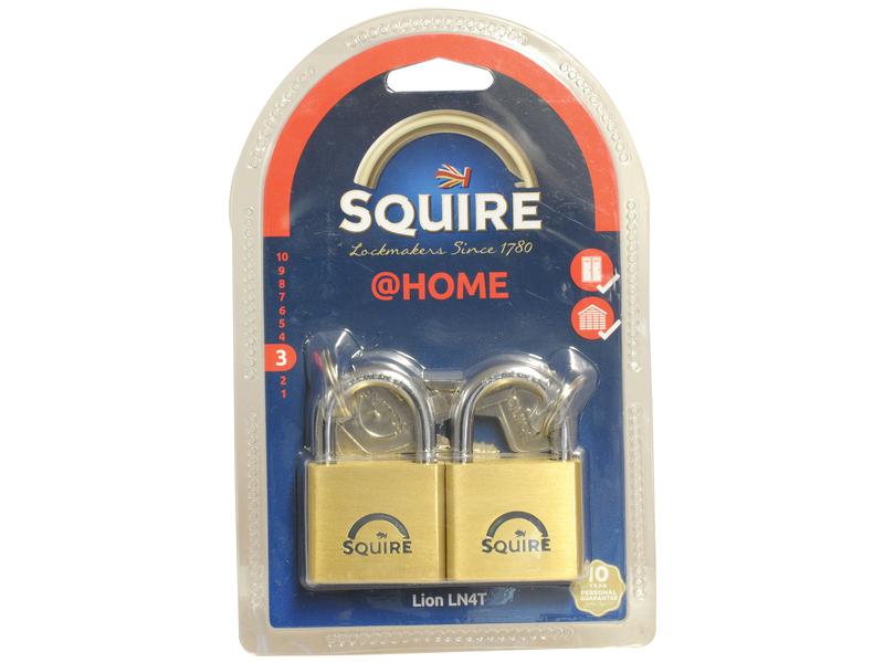 Squire Solid Brass Lion Range Padlock - Brass, Body width: 39.5mm (Security rating: 3) - S.26760