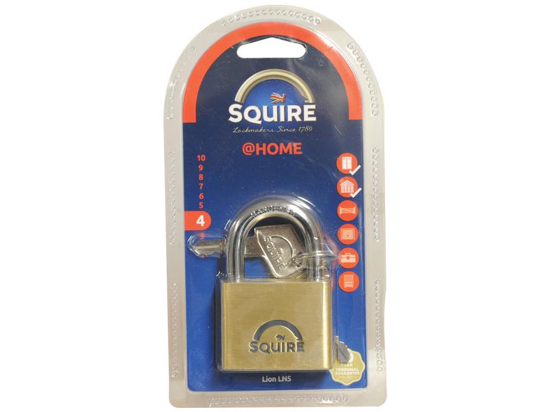 Squire Solid Brass Lion Range Padlock - Brass, Body width: 51mm (Security rating: 4) - S.26762