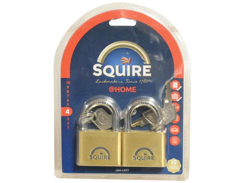 Squire Solid Brass Lion Range Padlock - Brass, Body width: 51mm (Security rating: 4) - S.26763