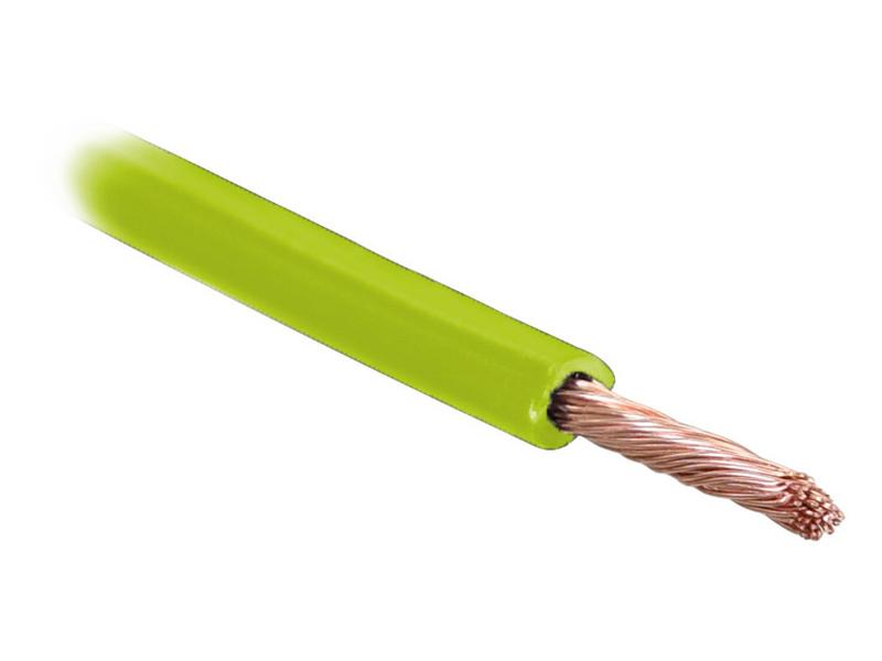 Elektrisk kabel - 1 Kjerne, 2.5mm² Kabeltverrsnitt², Lysegrønn (Lengde: 10M), (Agripak)
