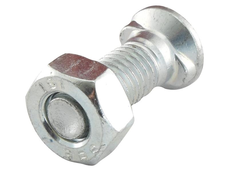 Countersunk Head Bolt 2 Nibs With Nut (TF2E) - M10 x 30mm, Tensile strength 10.9 (8 pcs. Agripak)