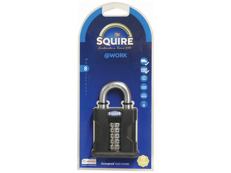 Squire Recodable Stronghold Padlock - Hardened Steel, Body width: 50mm (Security rating: 8)