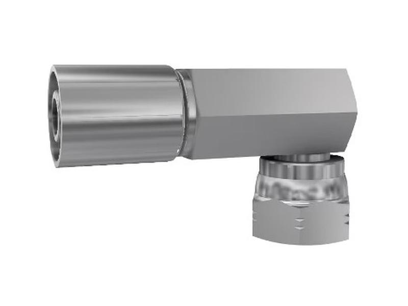 Parker BSP 60° Perskoppeling 3/8\'\' x 1/2\'\' - 14TPI Vrouw Wartel 90° Compact Afbeelding 1