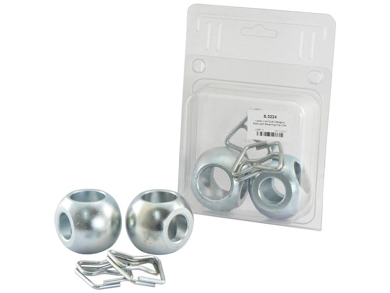 Lower Link Dual Category Balls with Retaining Clip (Cat. 1/2), (4 pcs. Agripak)