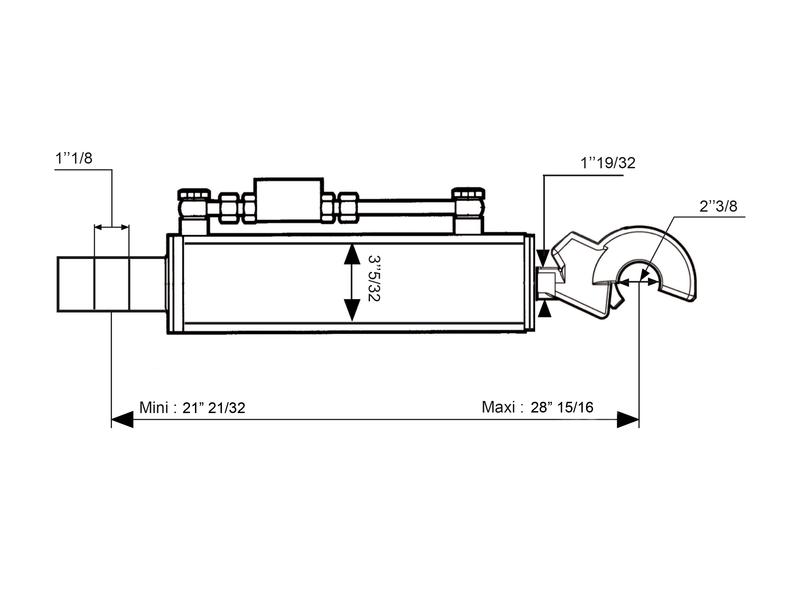 Hydraulic Top Link (Cat./3) and Q.R CBM Hook, Cylinder Bore 80mm, Min