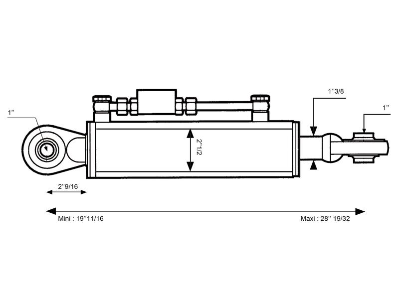 Hydraulic Top Link (Cat.2/2) Ball and