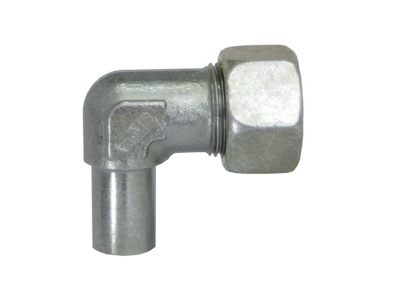 Vinkelkupling i metall for hydraulikkrør E.W.V. 18L 90 kompakt standrør