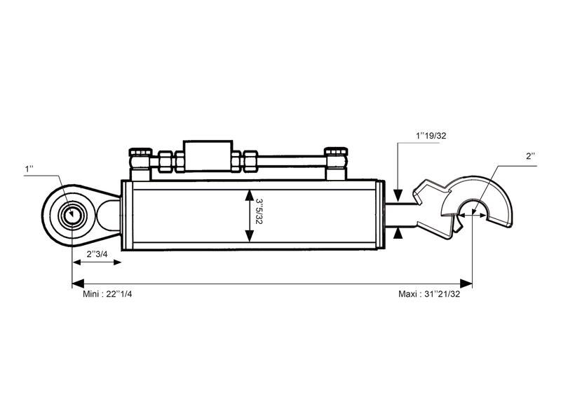 Schmid Hydraulik GmbH - Mechanischer Oberlenker Kat. 2 - Länge 590mm