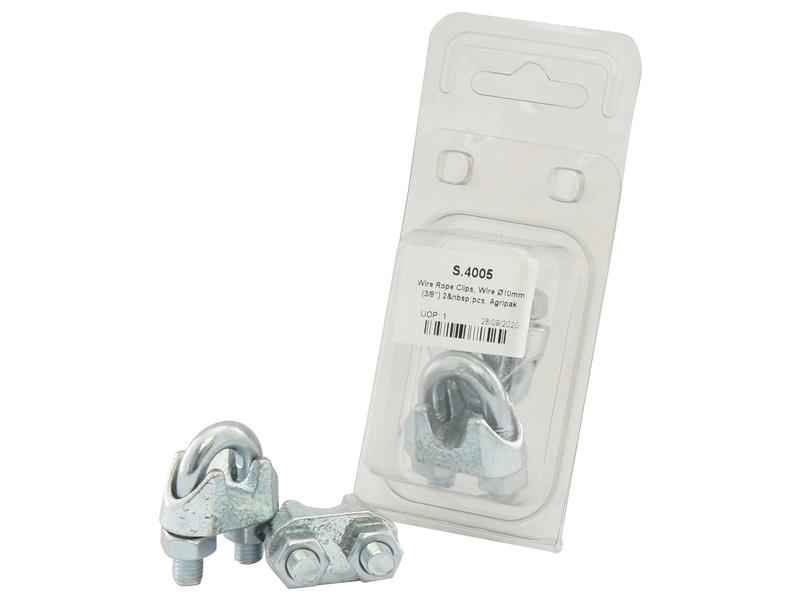 Wire Rope Clips, Wire Ø10mm (3/8\'\') 2 pcs. Agripak
