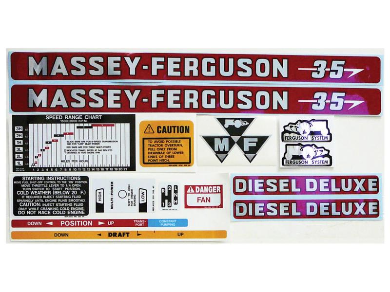 Decal Set - Massey Ferguson 35 Diesel Deluxe