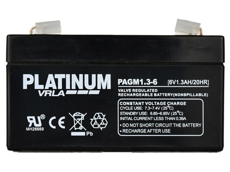 Battery PAGM1.3-6| , 6V, AH Capacity @20HR: 1.3