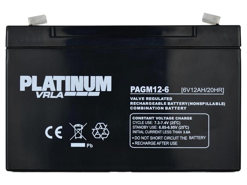 Battery PAGM12-6| , 6V, AH Capacity @20HR: 12