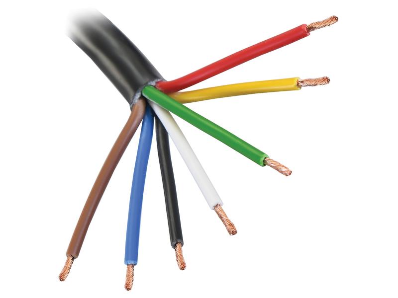 Elektrisk kabel - 7 Kjerne, 0.5mm² Kabeltverrsnitt², Svart (Lengde: 1M)