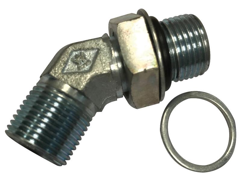 Nipple angle 45° M/M 1/2\'\' BSP - 1/2\'\' BSP - 250Bar Afbeelding 1