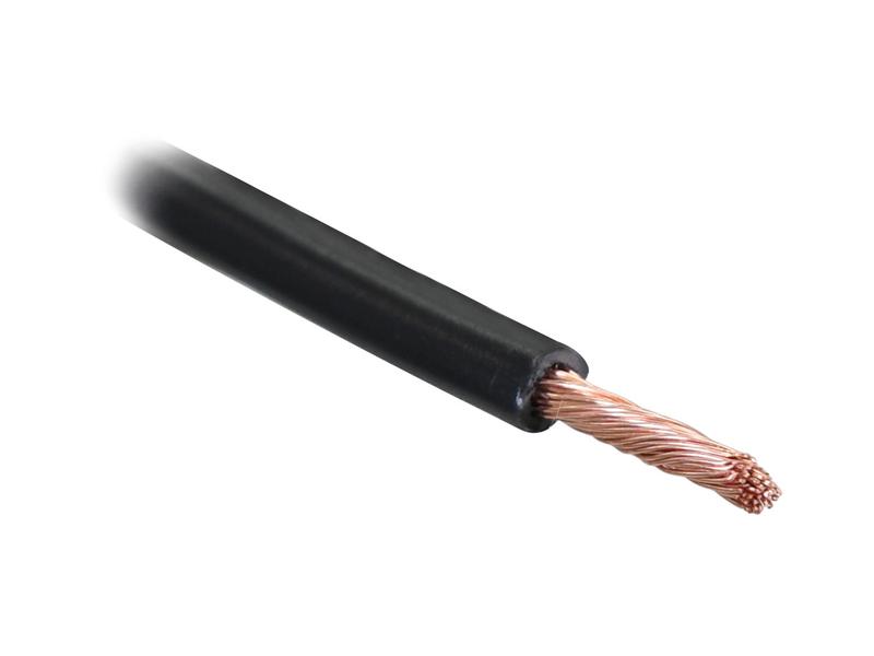 Kabel - 1 Kern, 6mm² Kabel, Schwarz (Länge: 50M)