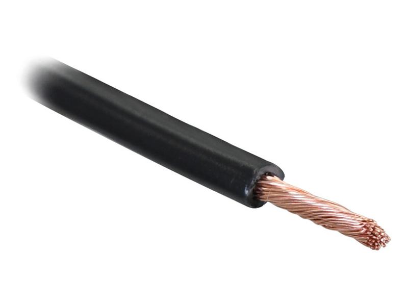 Câble électrique, noir. 50m, 1 fils, 2.5mm²