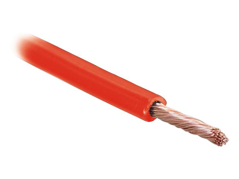 Elektrische kabel - 1 aderig, 2.5mm² Kabeldikte, Rood (Lengte: 50M)
