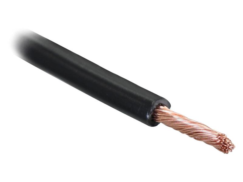 Câble électrique, noir. 50m, 1 fils, 4mm²