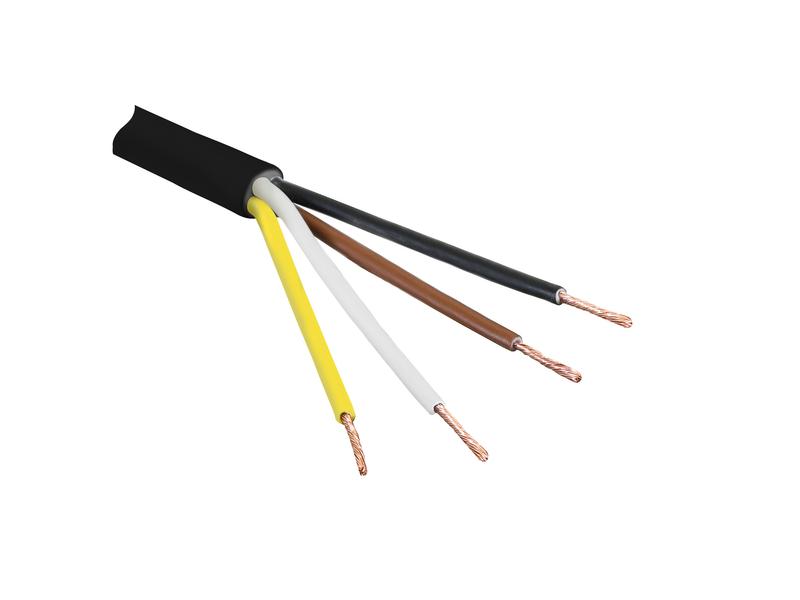 Elektrische kabel - 4 aderig, 1.5mm² Kabeldikte, Zwart (Lengte: 50M)