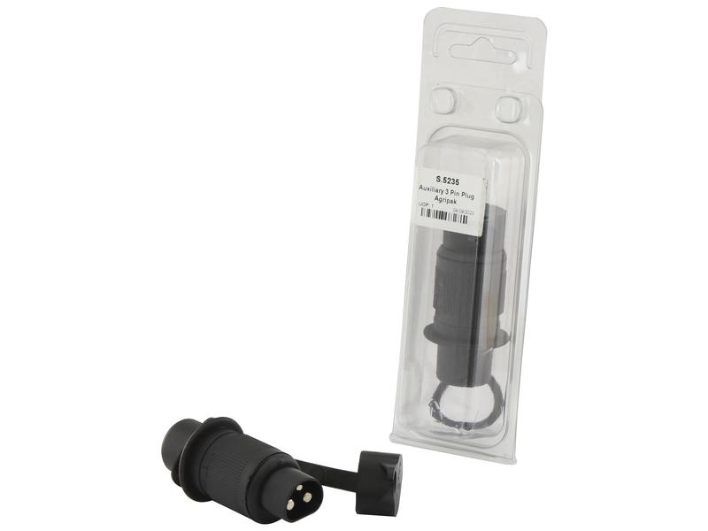 3 Pin Auxiliary Plug (Male), Plastic (Agripak)