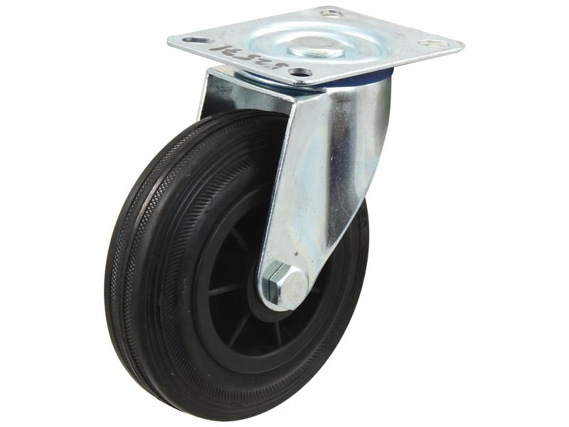 Roda borracha - Capacidade: 100kgs, Diâmetro da roda: 125mm