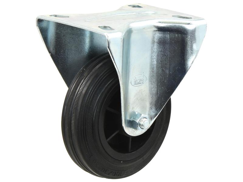 Fixed Rubber Castor Wheel - Capacity: 100kgs, Wheel Ø: 125mm