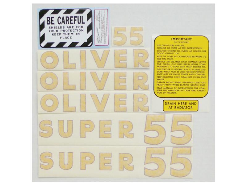Decal Set - White Oliver Super 55 (Gas)