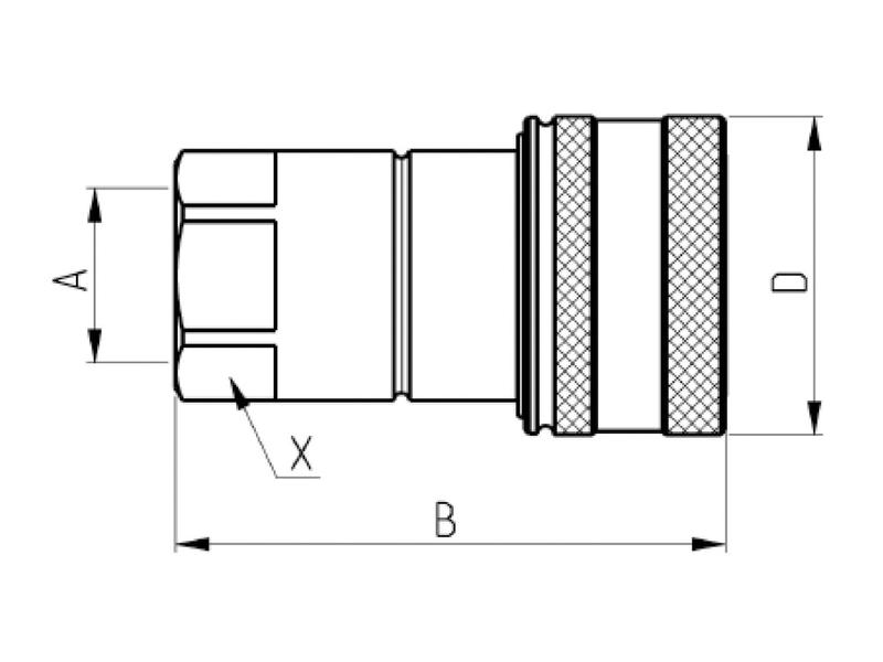 Sparex Quick Release Hydraulic Coupling Female 1/2'' Body x 1/2'' BSP