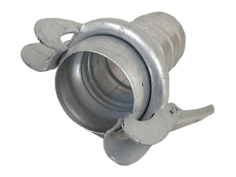 Coupling with Hose End - Male 6\'\' (159mm) x6\'\' (152mm) (Galvanised)