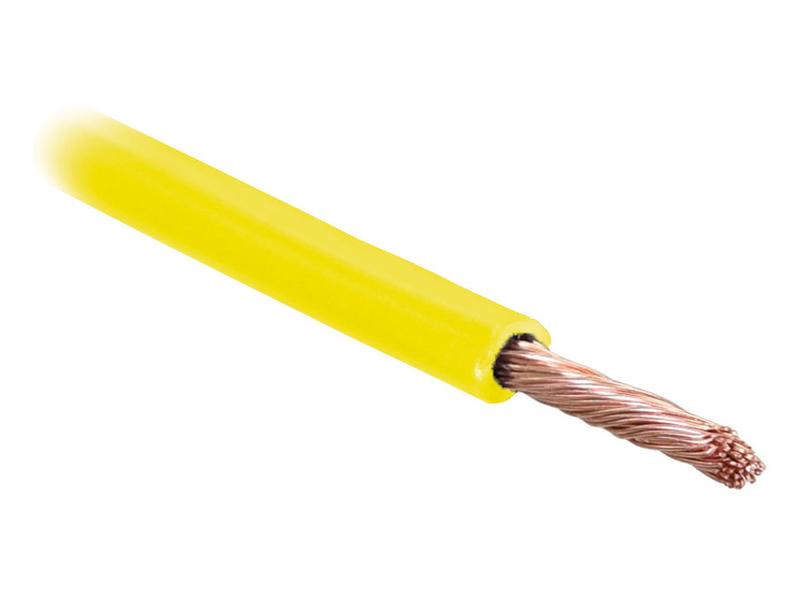 Elektrische kabel - 1 aderig, 1.5mm² Kabeldikte, Geel (Lengte: 50M)