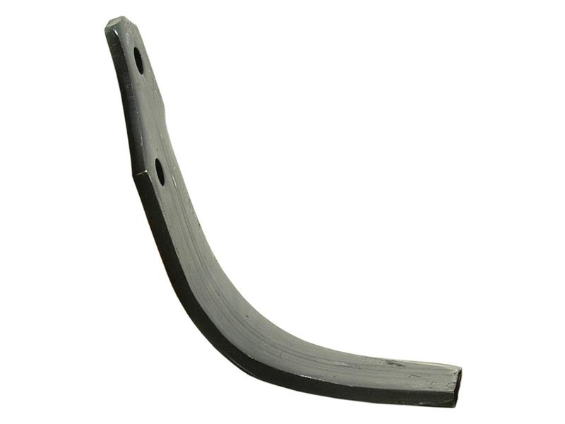 Rotavator Blade Curved LH 90x10mm Height: 257mm. Hole centres: 68mm. Hole Ø: 16.5mm. Replacement for Maschio