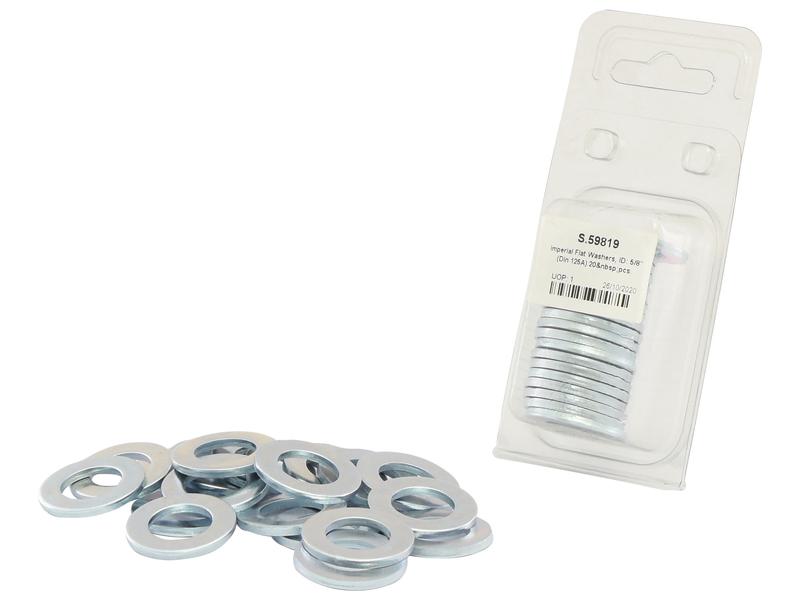 Imperial Flat Washers, ID: 5/8\'\' (DIN or Standard No. DIN 125A) 20 pcs. Agripak