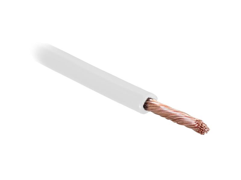 żyłowy kabel elektryczny - 1 Rdzeń, 1.5mm² Przewód, Biały (Długość: 50M)