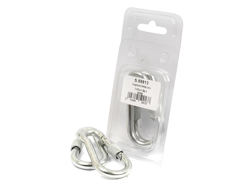 Snap Hook & Safety Lock, Hook Ø7mm x 70mm