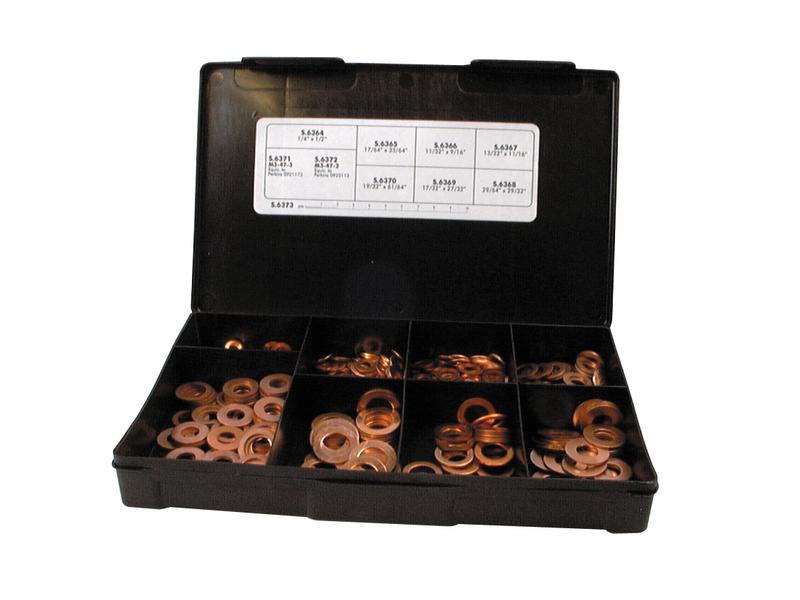 Copper Washer Assortment, Imperial Sizes, (500 pcs.) Handipak