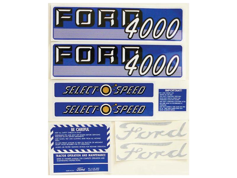 Decal Set - Ford / New Holland 4000 SELECT-O-SPEED