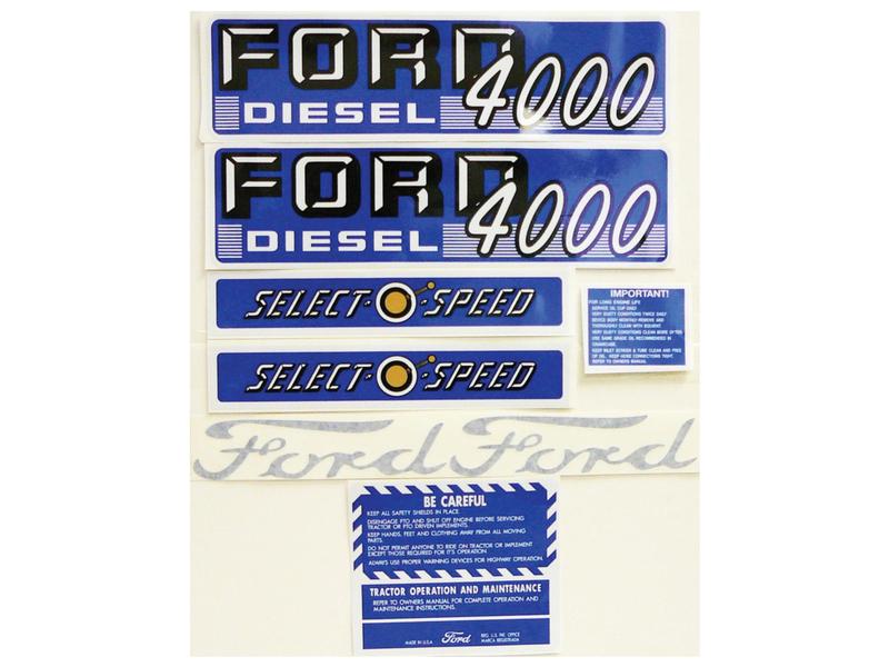 Decal Set - Ford / New Holland 4000 SELECT-O-SPEED (Diesel)